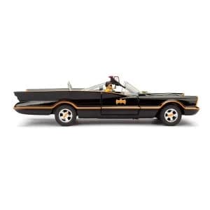 DC Comics - Batman 1966 TV Series Classic Batmobile Metals Die-cast Toy Car with Batman Die-cast Figure (Black/Orange)