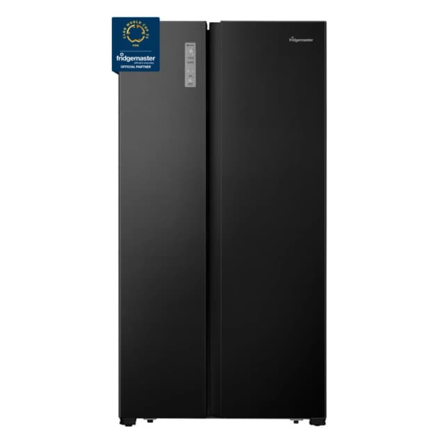 Fridgemaster MS91520EB Total No Frost American Fridge Freezer - Black - E Rated
