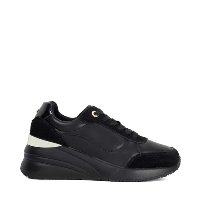 Dune London Womens Elatie Hidden Wedge Trainers Black Synthetic female 3 (36)