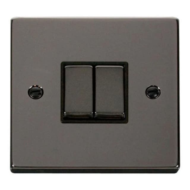 SE Home Black Nickel 10A 2 Gang 2 Way Ingot Light Switch Black