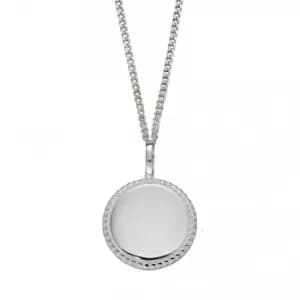 JG Signature Silver Milgrain Edge Disc Pendant Charm
