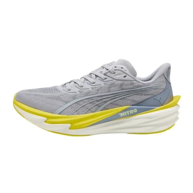 Puma Deviate NITRO 4 Shoes Gray Yellow SS26, Size 46 - EUR