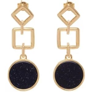 Ladies Lola Rose Rose Gold Plated Blue Sandstone Garbo Large Circle Earrings
