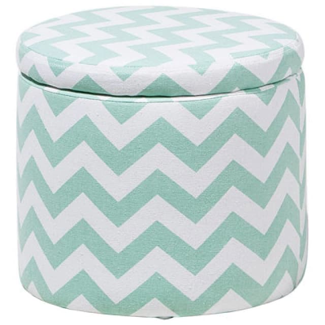Beliani Storage Pouffe Tunica Cotton Mint Green