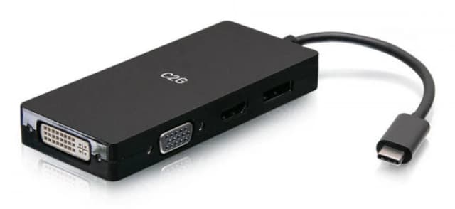 C2G USB C Multiport Adapter with HDMI. DisplayPort. DVI & VGA - 4K