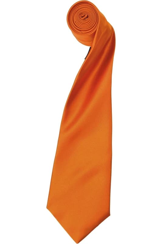 Premier Premier Men Plain Satin Tie (Narrow Blade) Pack of 2 in Orange Orange One Size Male 5059269153199