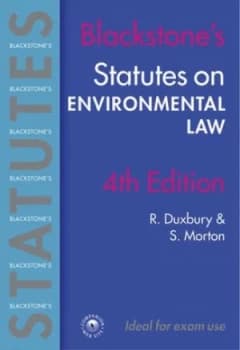 Blackstones Statutes Environmental Law by Robert Duxbury and S. G. C Morton Paperback