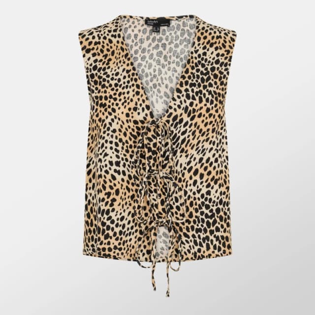 Nobodys Child Leopard Print Tie Front Tessa Top Leopard female 10 (S)