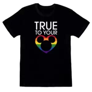 Disney Unisex Adult True To Your Heart T-Shirt (XL) (Black)