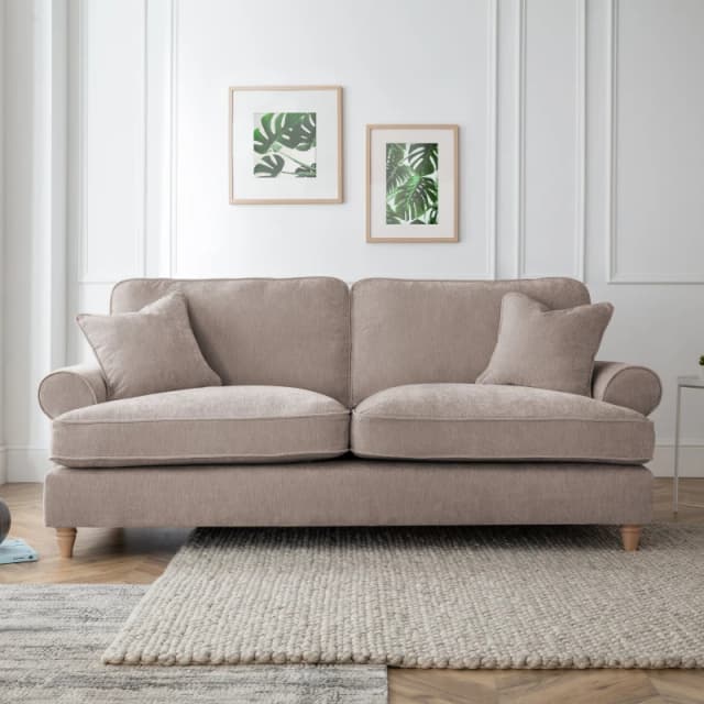 The Great Sofa Company Ezra 3 Seater Sofa Manhattan Putty in Taupe Unisex