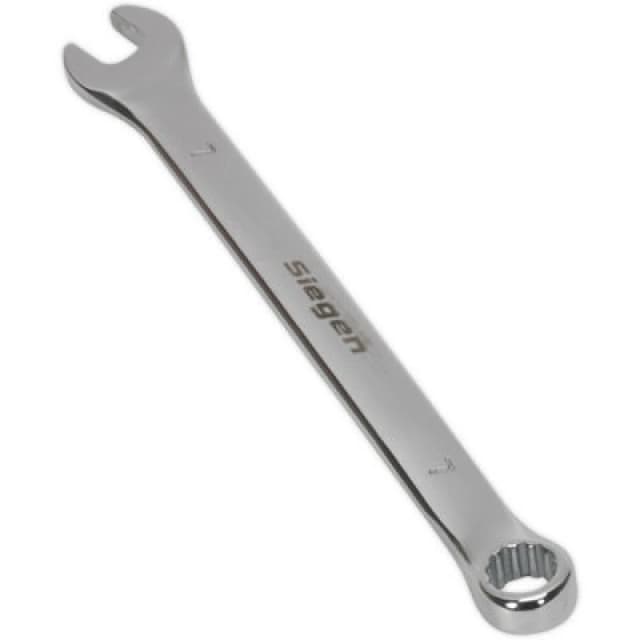 Loops Hardened Steel Combination Spanner - 7mm - Polished Chrome Vanadium Wrench Metallics