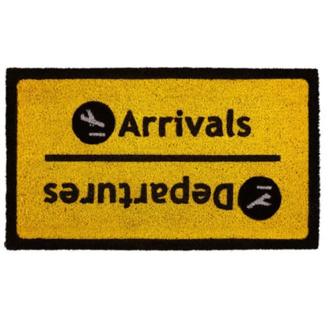 Premier Housewares Arrivals Departures Coir Doormat Yellow