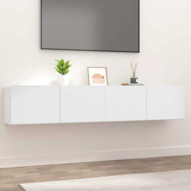 Vidaxl TV Cabinets 2 Pcs White 80X30X30 Cm Engineered Wood, White 804535