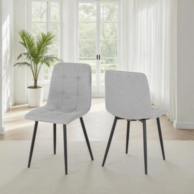 Seconique Fenton Dining Chair (x2 Per Box) - Light Grey Fabric, Grey 400-402-154