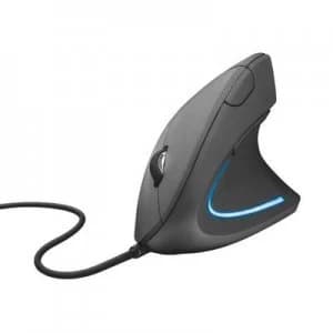 Trust Verto Corded Ergonomic mouse Optical Ergonomic, Big buttons Black