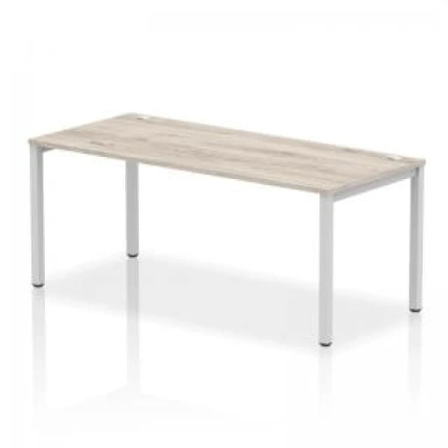 Impulse Impulse Bench Single Row 1800 Silver Frame Office Bench Desk Grey Oak IMBS18GRYS
