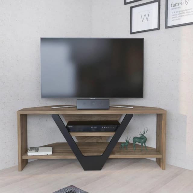 Decorotika Karin TV Stand TV Unit for TVs up to 45" in Walnut Walnut Unisex
