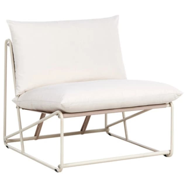 Beliani Garden Chair With Cushion Pico Metal Light Beige