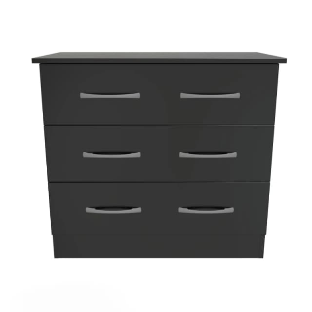 Ready Assembled 2 U Hampshire 3 Drawer Chest (Ready Assembled) in Black Unisex