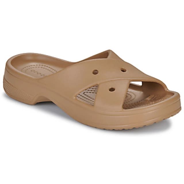 Crocs Women Classic Cross Strap Slides Milk Chocolate 4