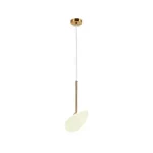 Larissa Zygi LED Ceiling Pendant Light 5W 3000K Matt Opal White Glass Brass Metal