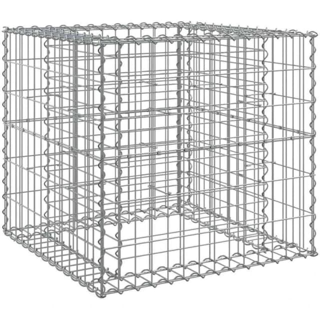 vidaXL Gabion Basket Silver 70x70x65cm Galvanised Iron, Silver 364850