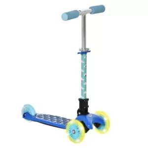 Homcom Kids Scooter Foldable Kick Scooter LED Flashing Wheels 3-8 Years Blue