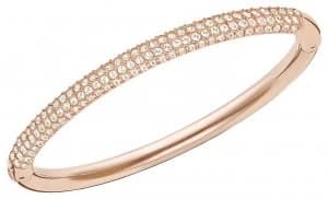 Swarovski Stone Rose Gold Tone Bangle White Stones Jewellery