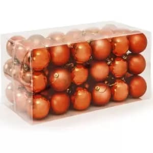 Christmas Baubles 54Pcs Copper