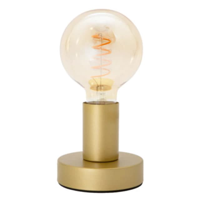 Happy Homewares Satin Gold Bulb Holder Table Lamp To Showcase Vintage Filament Bulbs