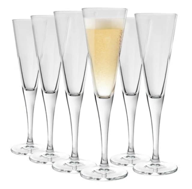 Bormioli Rocco Ypsilon Champagne Flutes - 160ml - Pack of 6 Clear