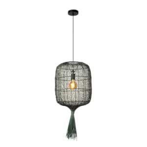Garve Scandinavian Rattan Pendant Light - Ø40cm - 1xE27 - Green