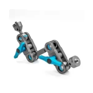 Two-section magic arm with extension rod and ball ends with 1/4"-20 screw mounts - Space Grey