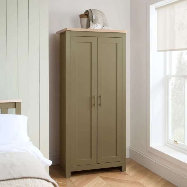 Birlea 2 Door Wardrobe Olive Green Highgate & Oak Farmhouse Shabby Chic Olive Unisex