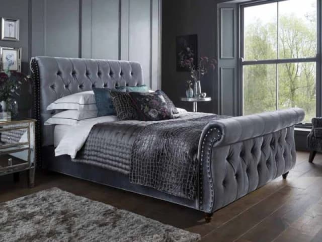 Flintshire Montana Black Fabric Bed Frame - 4ft6 Double