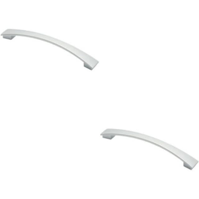 Loops 2x Curved Bow Pull Handle 218.5 x 26mm 192mm Fixing Centres Polished Chrome Multi unisex