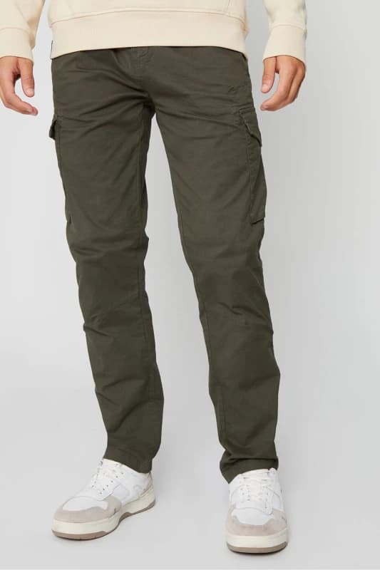 Threadbare 'Drill' Cotton Cargo Trousers With Stretch Khaki