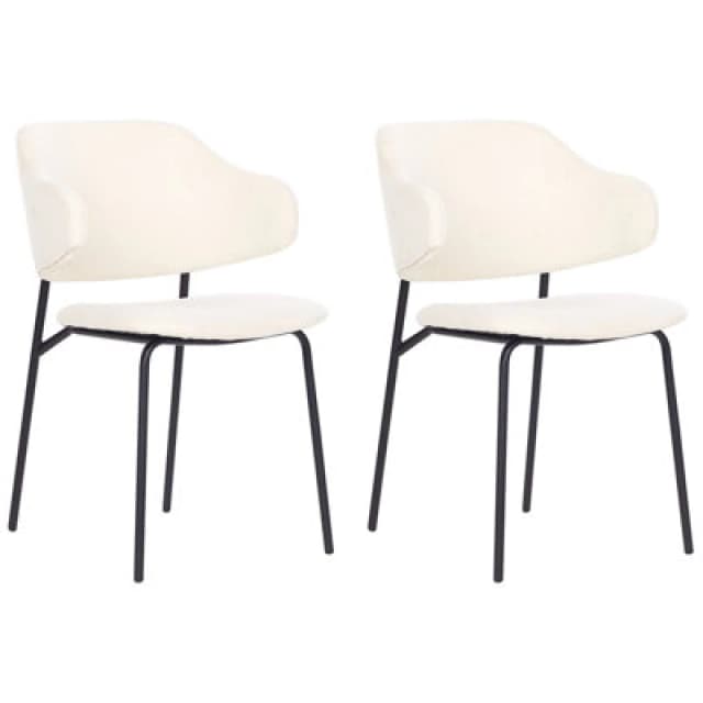 Beliani Set Of 2 Dining Chairs Kenai Light Beige