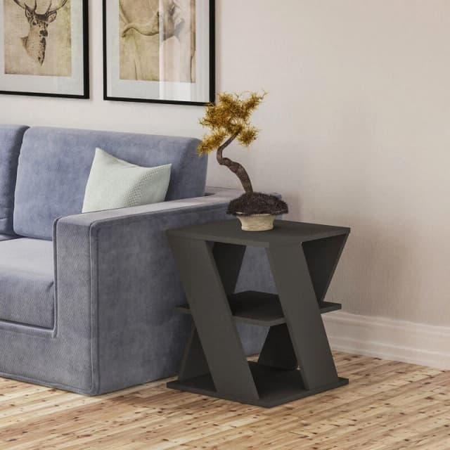 DECORTIE Decortie - Cyclo Modern Coffee Table Multipurpose - Anthracite Grey - Anthracite Grey M.SH.13141.3