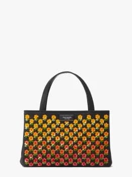 Kate Spade Sam Icon Floral Small Tote Bag, Black Multi, One Size