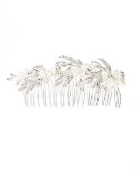 Jon Richard Silver Leaf Pearl Hair Comb