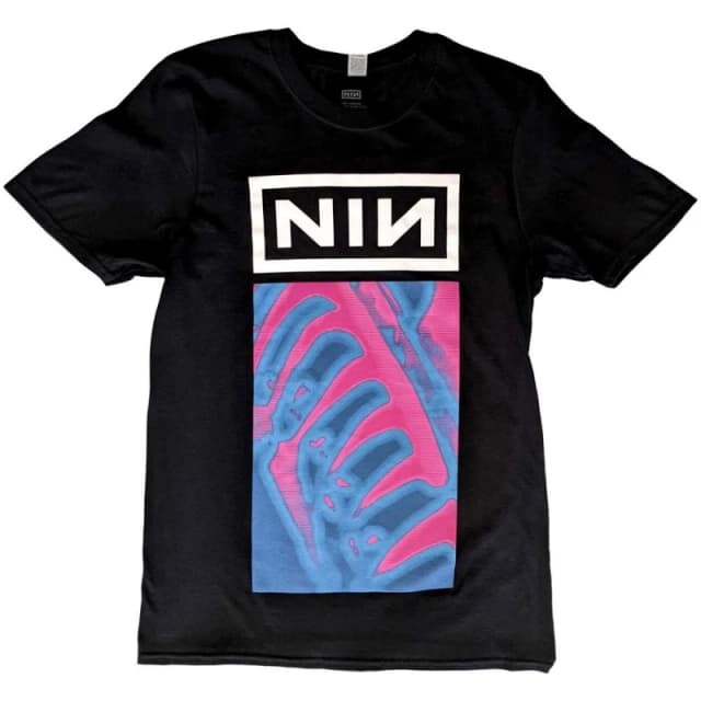 Nine Inch Nails Mens Pretty Hate Machine Neon Cotton T-Shirt in Black Size: XL Black Male XL