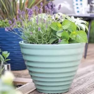 Plant Avenue Vale Planter with In-Built Saucer Green