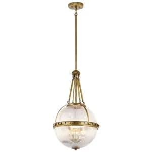 3 Light Globe Ceiling Pendant Brass, E14