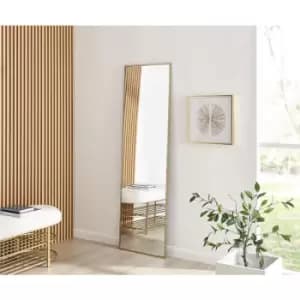 Furniturebox Emma 170x50cm Gold Rectangle Contempary Metal Frame Wall Mirror Hallway Living Room Dining Room Bedroom