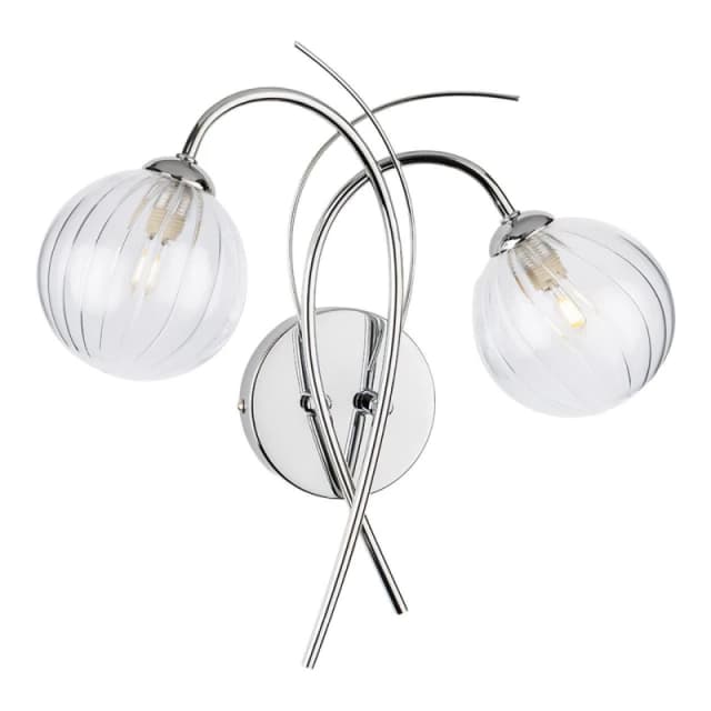 Firstlight Elba 2-Light Wall Wall Light Clear in Chrome