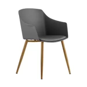 Set of 1/2/4 Eden Padded Dining Chair Single - Grey - Grey