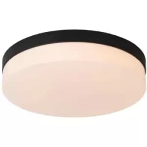 Lucide Biskit Modern Flush ceiling light Bathroom - Ø34,5cm - LED - 1x24W 2700K - IP44 - Black