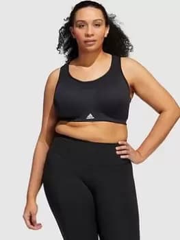 adidas Training Workout Sports Bra High Support - Plus Size - Black/White, Size 1X, Women