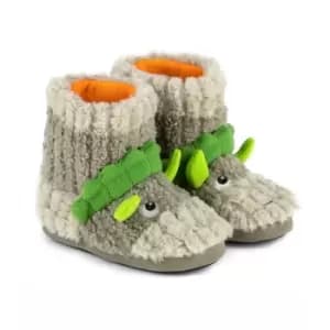 totes Dinosaur Kid's Tall Slipper Boots Green